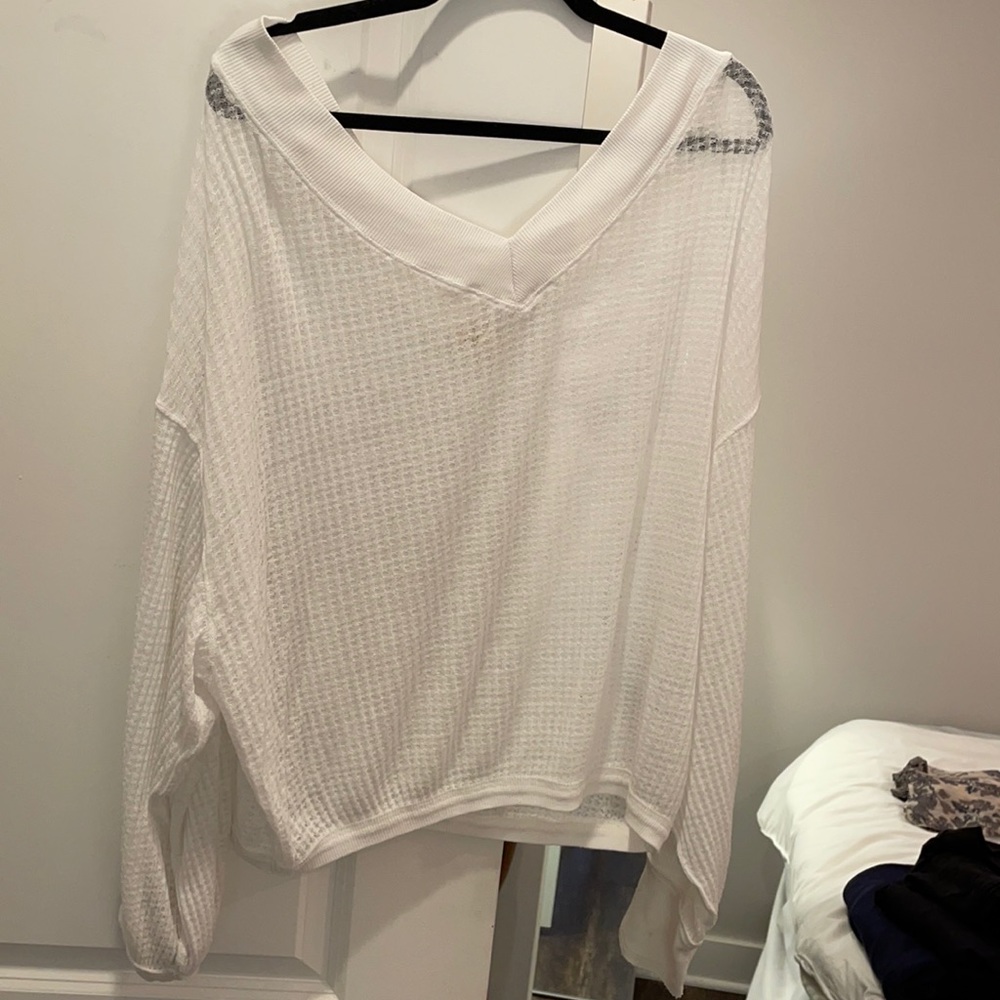 White, Free People blouse. Size medium.